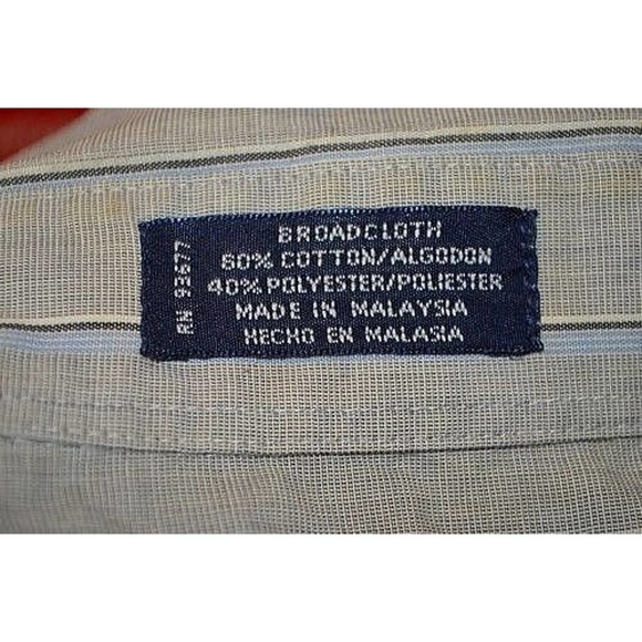 Stafford Striped Wrinkle Free Long Sleeve Button Up Dress Shirt X-Tall 17 35/36 - Picture 9 of 11